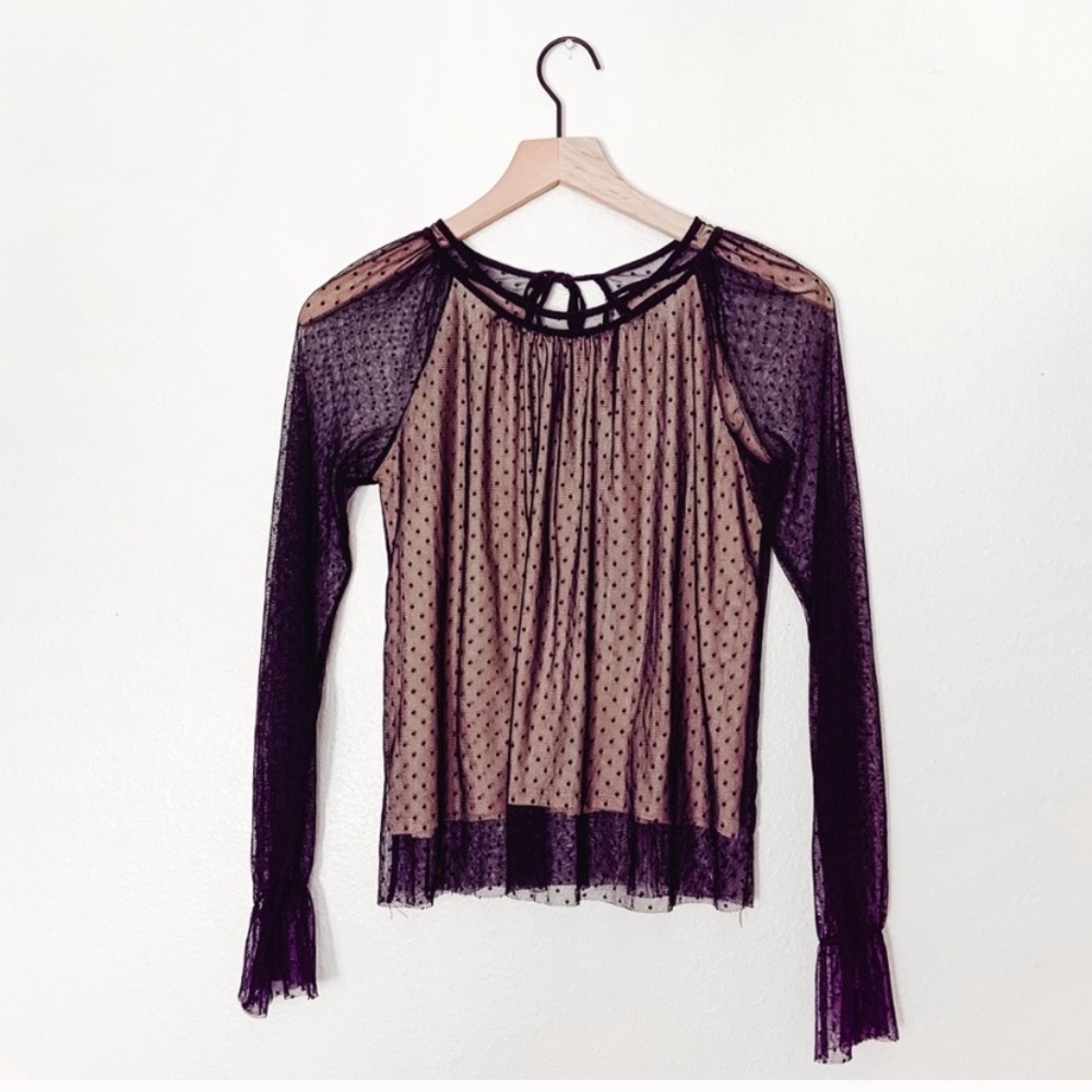 Zara sheer polka dot long sleeve